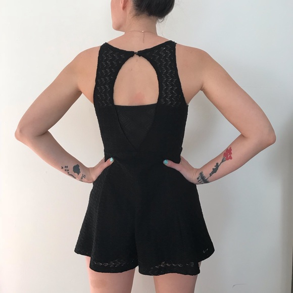 Black Lace Romper - Picture 1 of 4